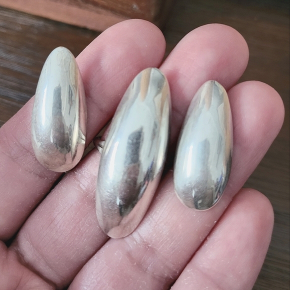Set of Vintage Sterling Silver Ring and Earrings